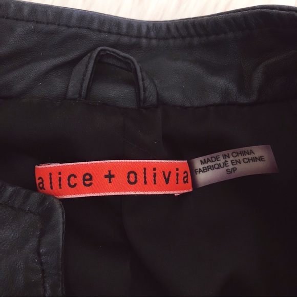 ALICE + OLIVIA $1,295 Lace Leather Bomber Jacket - Picture 6 of 8